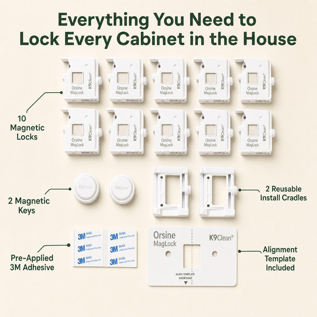 Orsine MagLock Patented Magnetic Cabinet Locks