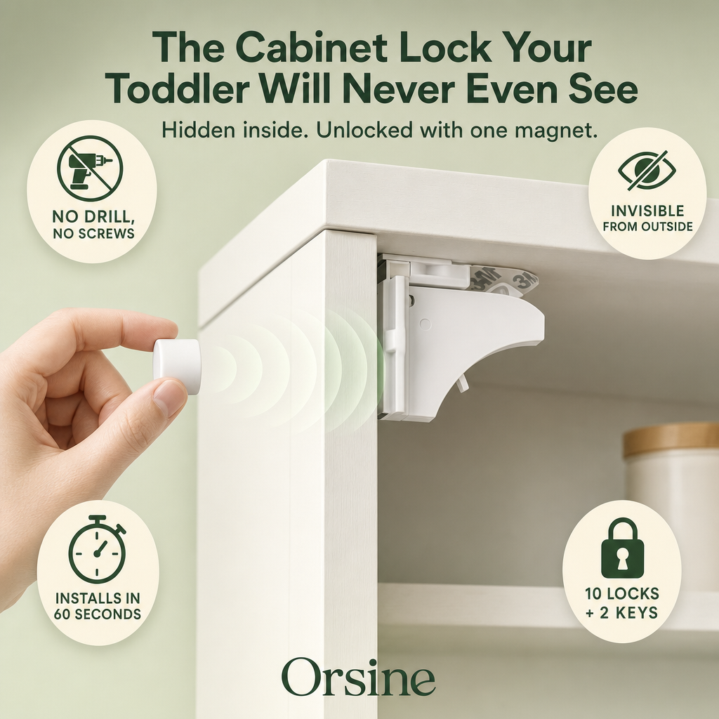 Orsine MagLock Patented Magnetic Cabinet Locks